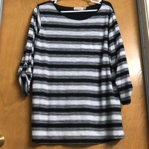 Black and white striped top